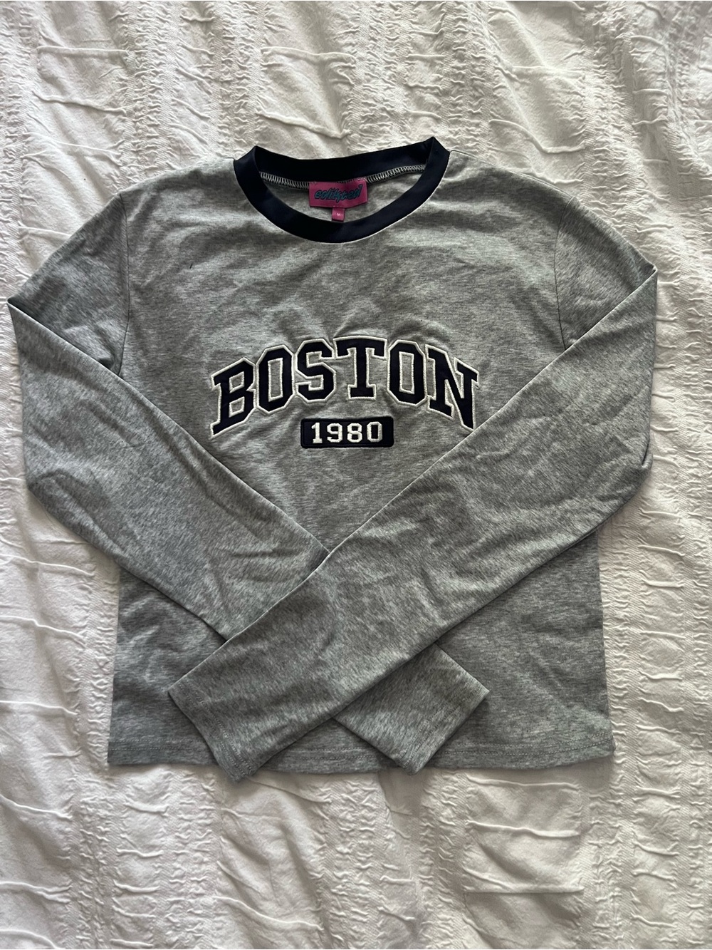 Edikted Boston Logo Long Sleeve Tee